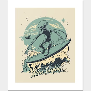 Alien surfing 88090 Posters and Art